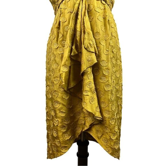 Anthro Quillaree Lemongrass Silk Tethered Dots BHLDN 4 - Picture 7 of 15